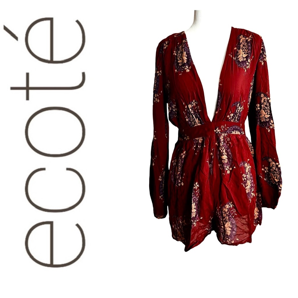 Ecoté Red Floral Romper